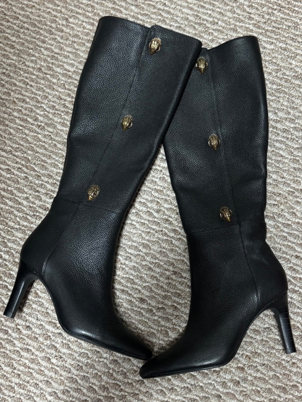 Kurt Geiger Black Boots with Gold Buttons
